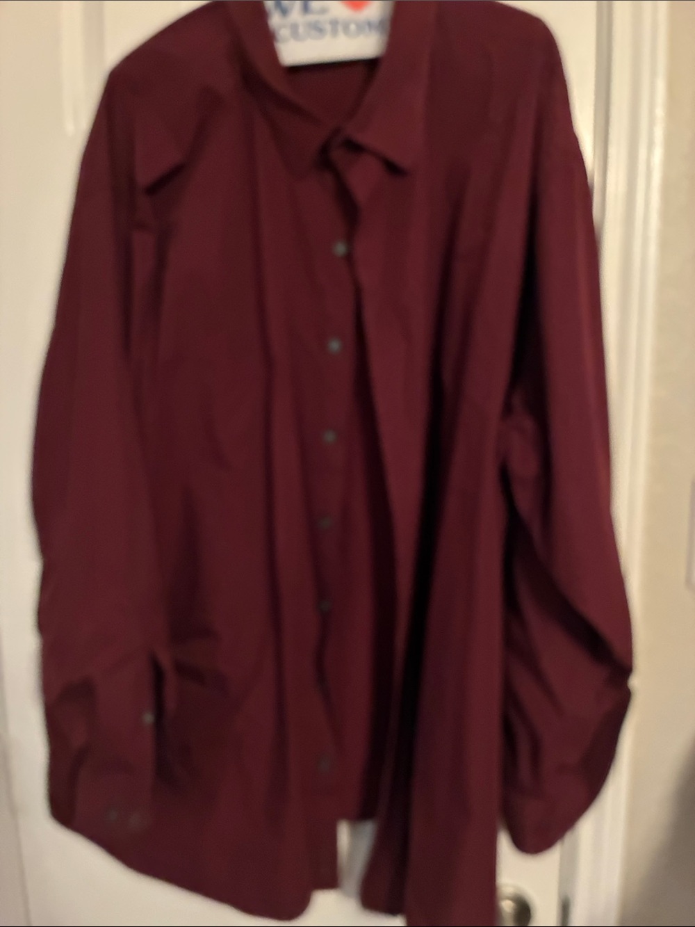 Men's Dress Shirt - Burgundy Long-Sleeve